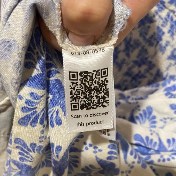 Universal Thread Blue and Cream Floral Dress with Pockets - Picture 5 of 7